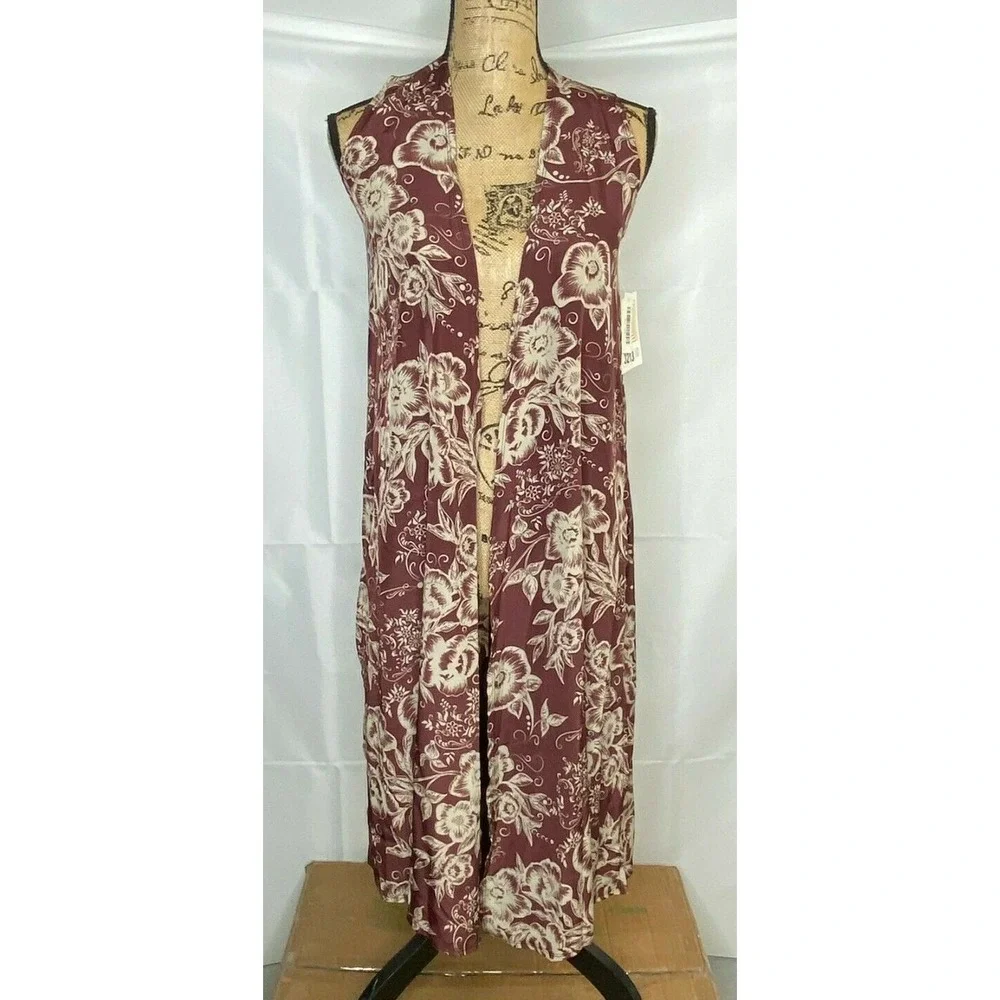 LuLaRoe Women's‎ Joy Vest Size XS Longline Sleeveless Multicolor (1271)